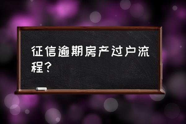 网贷逾期影响房产过户吗 征信逾期房产过户流程？