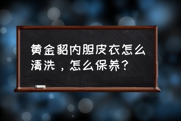 海宁黄金貂内胆怎么那么便宜 黄金貂内胆皮衣怎么清洗，怎么保养？