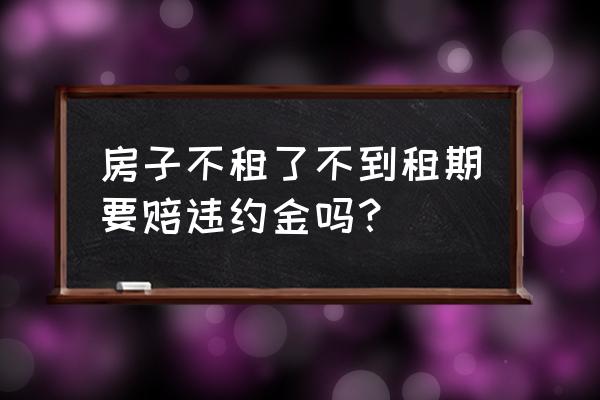 合同期内未租赁怎么计算损失 房子不租了不到租期要赔违约金吗？