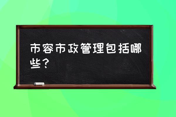 市政项目管理包括哪些 市容市政管理包括哪些？