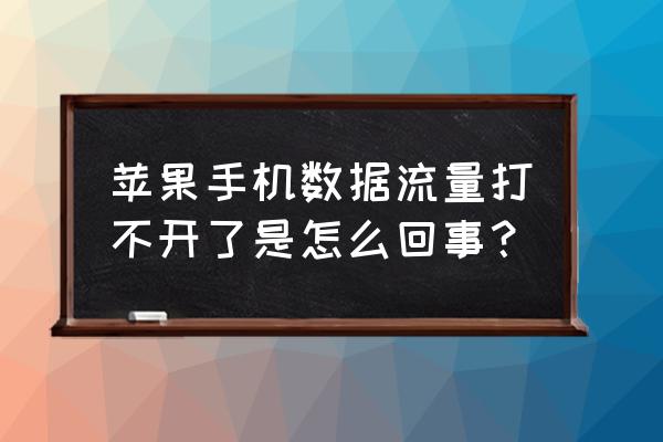 苹果手机数据开不起来为什么 苹果手机数据流量打不开了是怎么回事？