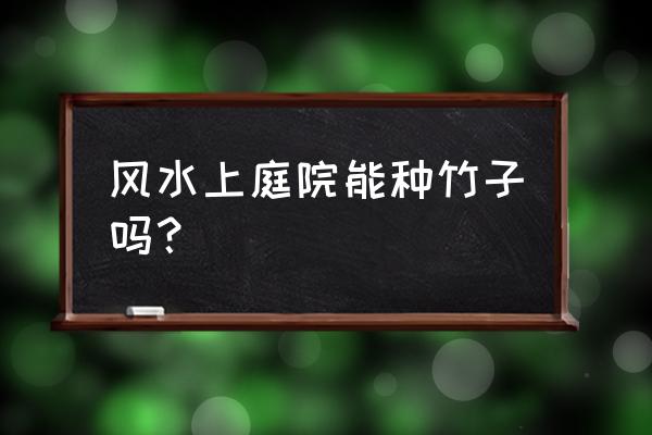 风水竹子代表什么 风水上庭院能种竹子吗？