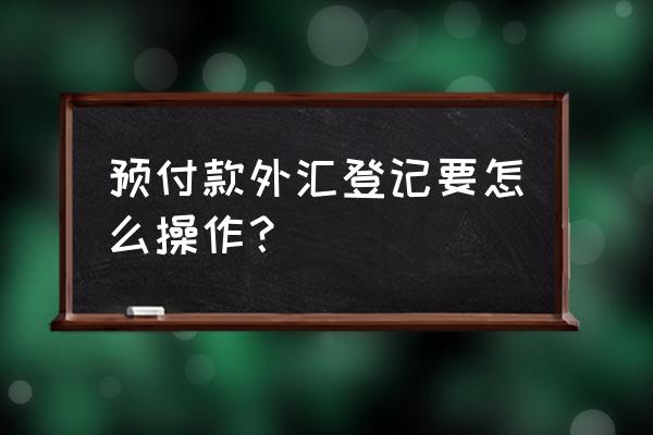 怎么登录货物贸易外汇监测系 预付款外汇登记要怎么操作？