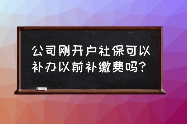 社保本月开户可以往前补交吗 公司刚开户社保可以补办以前补缴费吗？