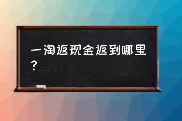 一淘返利多少提现 一淘返现金返到哪里？