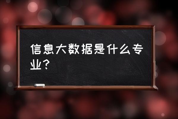 学大数据的专业是什么样的 信息大数据是什么专业？