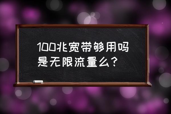 方正100m的宽带够用吗 100兆宽带够用吗是无限流量么？