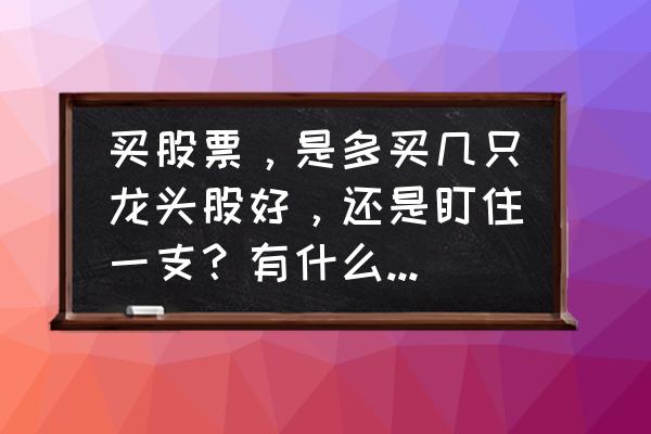 龙头股买入步骤 买股票，是多买几只龙头股好，还是盯住一支？有什么经验值得分享？