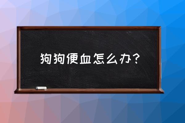 狗狗细小期间严重贫血怎么办 狗狗便血怎么办？