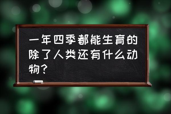 一年四季哪个时间适合怀孕 一年四季都能生育的除了人类还有什么动物？