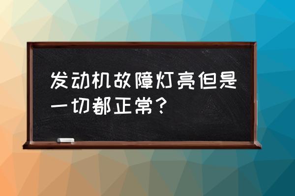 机油故障灯亮了熄火后恢复正常 发动机故障灯亮但是一切都正常？