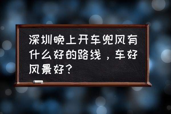 晚上怎么开车才能看得清楚 深圳晚上开车兜风有什么好的路线，车好风景好？