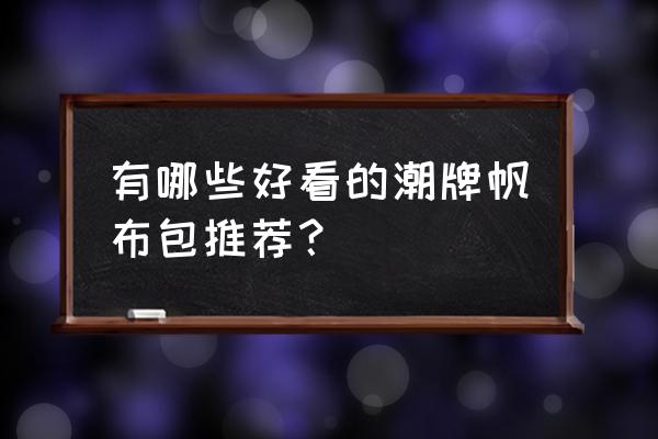 自己用帆布包做猫包可以吗 有哪些好看的潮牌帆布包推荐？