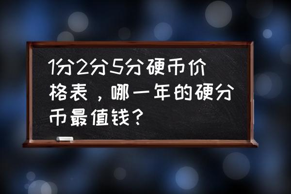 值得收藏的硬分币价格表 1分2分5分硬币价格表，哪一年的硬分币最值钱？