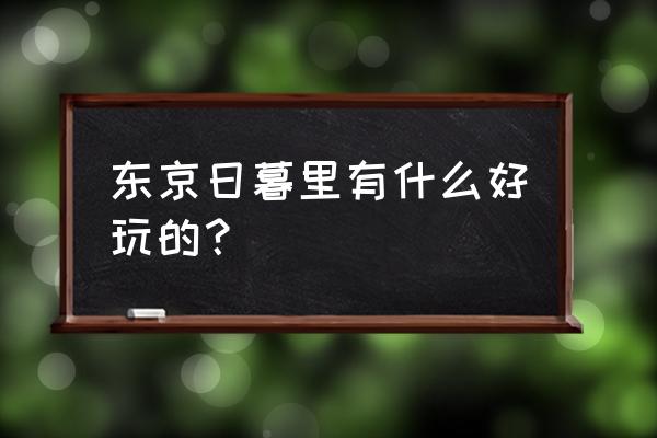 日本东京附近都有哪里好玩 东京日暮里有什么好玩的？