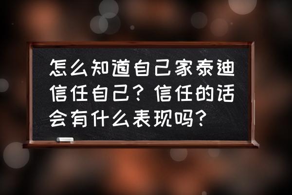 怎么判断泰迪生好了 怎么知道自己家泰迪信任自己？信任的话会有什么表现吗？