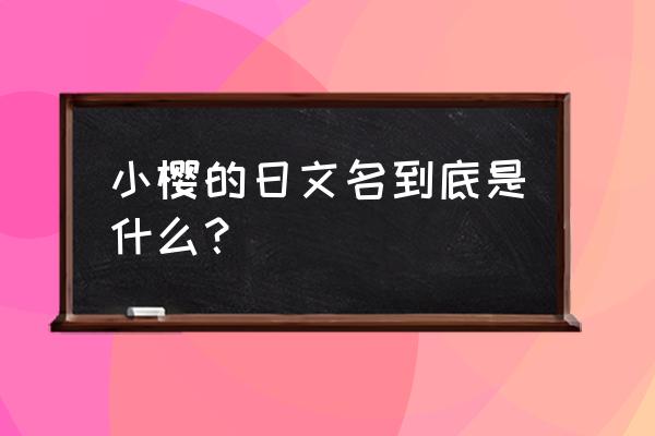 卡卡西的日语含义 小樱的日文名到底是什么？