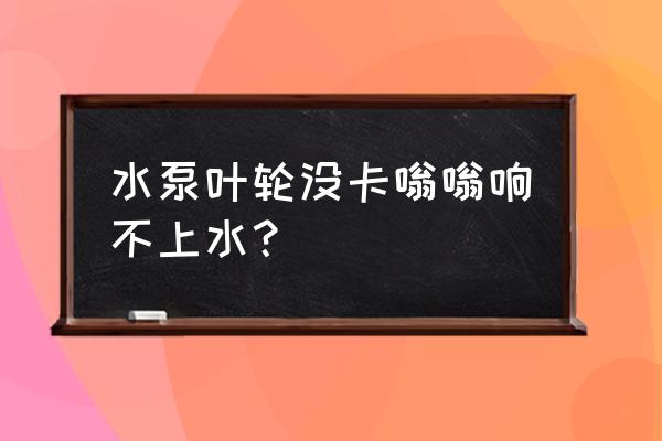 家用自吸泵出水口漏气是啥原因 水泵叶轮没卡嗡嗡响不上水？