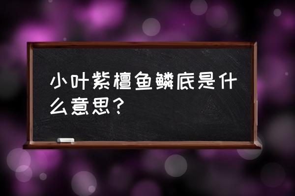 小叶紫檀水波纹好还是鱼鳞纹好 小叶紫檀鱼鳞底是什么意思？