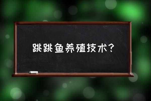 跳跳鱼吃的食物是什么 跳跳鱼养殖技术？