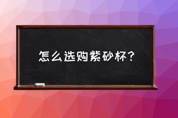 紫砂茶杯买什么样的好 怎么选购紫砂杯？