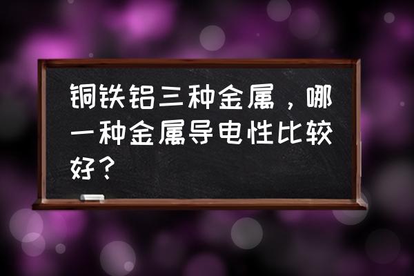 黄金铜铁白银哪个硬度最低 铜铁铝三种金属，哪一种金属导电性比较好？